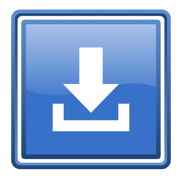 Descargar azul brillante cuadrado web icono aislado —  Fotos de Stock
