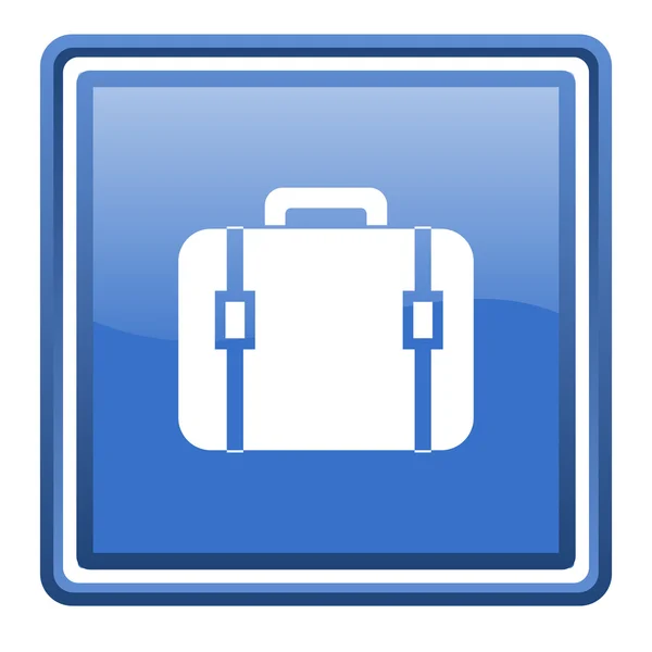Finansowych niebieski kwadrat WWW błyszczący ikona na białym tle — Zdjęcie stockowe