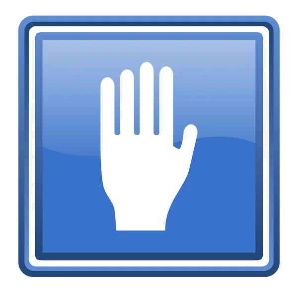 Stopp blau glänzend quadratisch Web-Symbol isoliert — Stockfoto