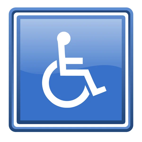 Accessibility blue glossy square web icon isolated — Stock Photo, Image
