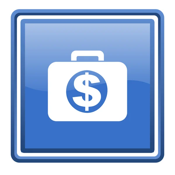 Financiera azul brillante cuadrado web icono aislado — Foto de Stock