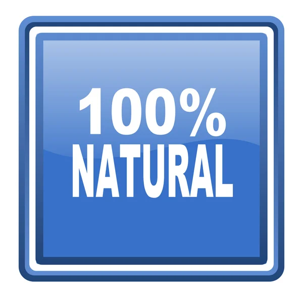 Izole doğal mavi parlak kare web simgesi — Stok fotoğraf