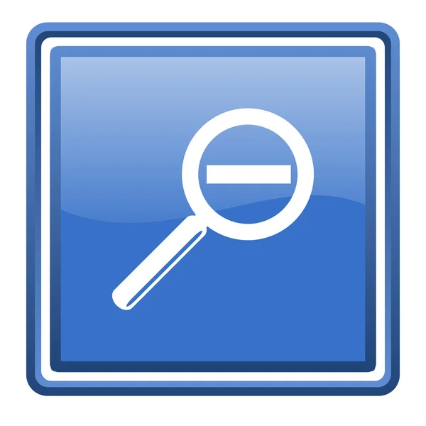 Ampliação azul brilhante quadrado web ícone isolado — Fotografia de Stock
