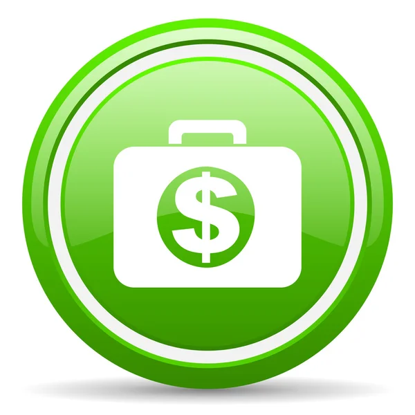 Financial green glossy icon on white background — Stock Photo, Image