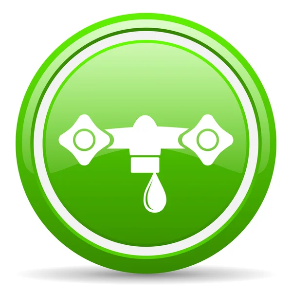 Water green glossy icon on white background — Stock Photo, Image