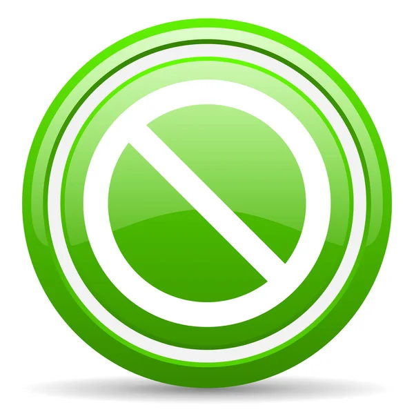 Accesso negato icona lucida verde su sfondo bianco — Foto Stock