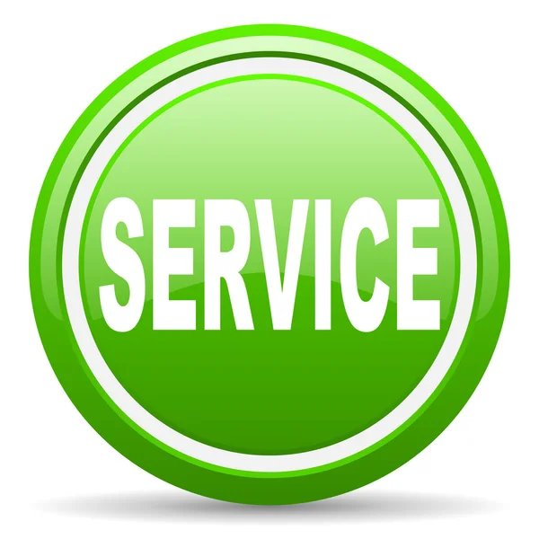 Service green glossy icon on white background — Stock Photo, Image