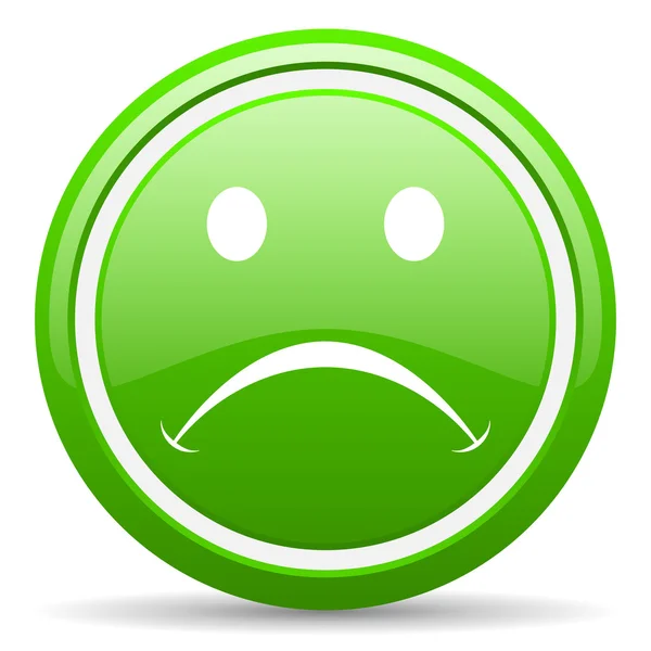 Cry green glossy icon on white background — Stock Photo, Image
