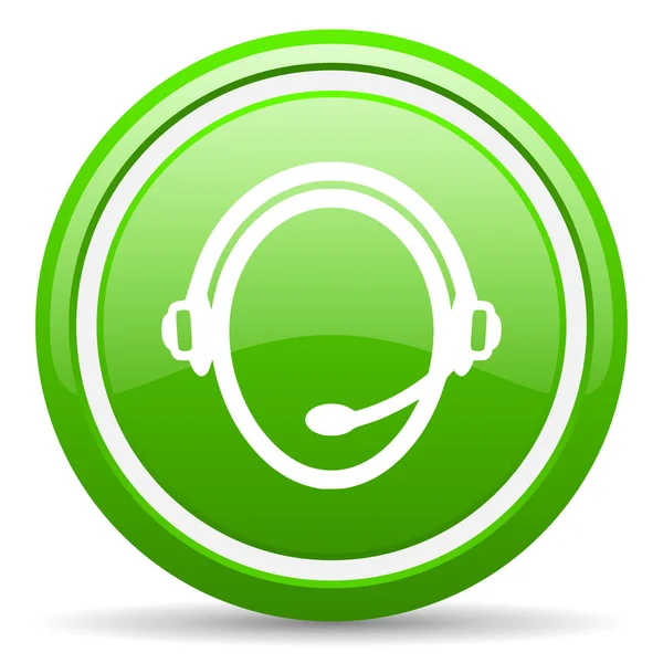 Kundendienst grünes Hochglanz-Symbol auf weißem Hintergrund — Stockfoto
