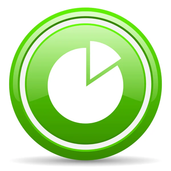 Grafico icona verde lucido su sfondo bianco — Foto Stock