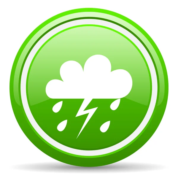 Weersvoorspelling groen glanzende pictogram op witte achtergrond — Stockfoto