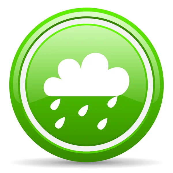 Weather forecast green glossy icon on white background — Stock Photo, Image