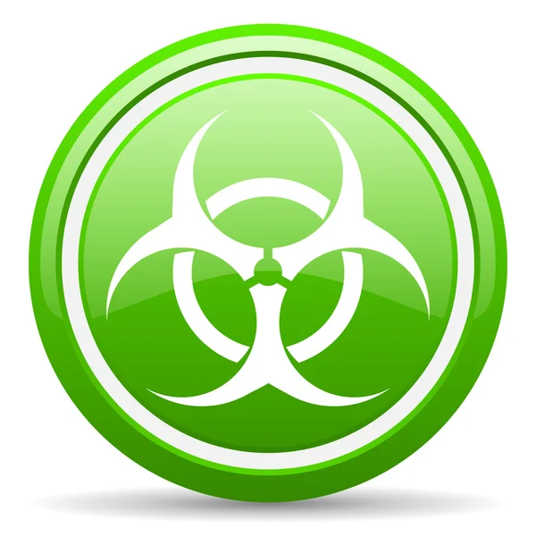 Virus green glossy icon on white background — Stock Photo, Image