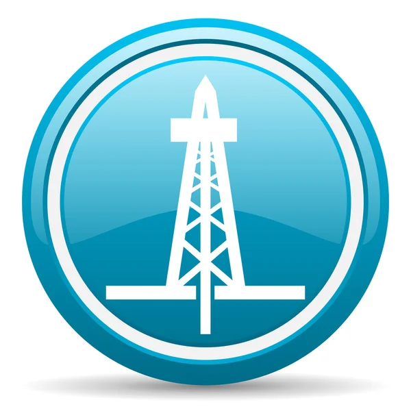 Drilling blue glossy icon on white background — Stock Photo, Image