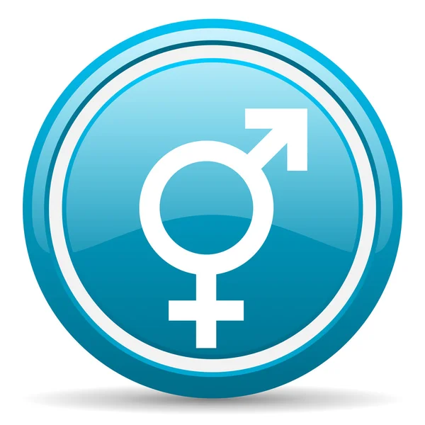 Sex blue glossy icon on white background — Stock Photo, Image