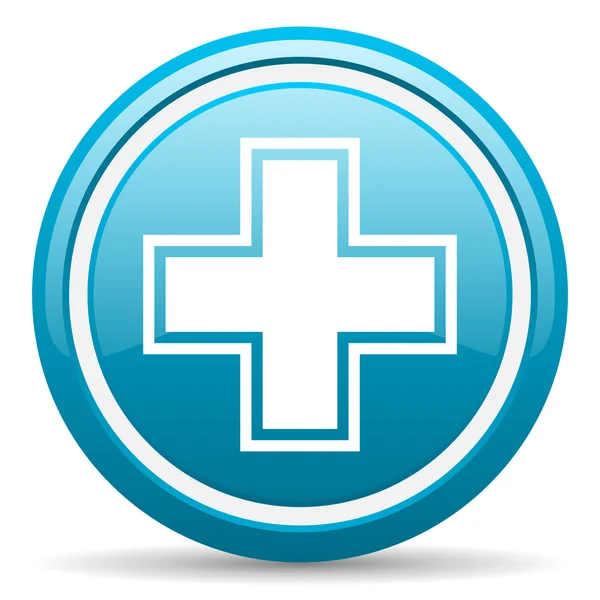 Pharmacy blue glossy icon on white background — Stock Photo, Image