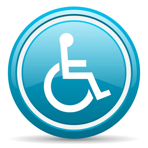 Accessibility blue glossy icon on white background — Stock Photo, Image