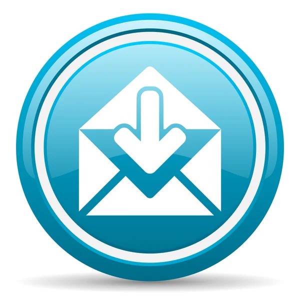 Mail azul brilhante ícone no fundo branco — Fotografia de Stock