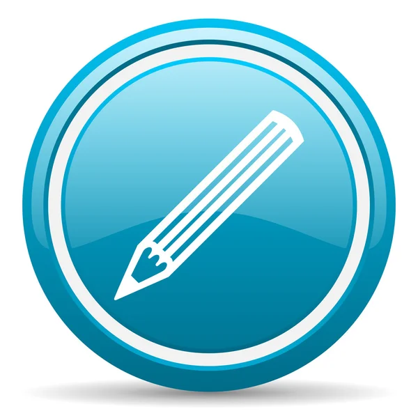 Lápis azul brilhante ícone no fundo branco — Fotografia de Stock