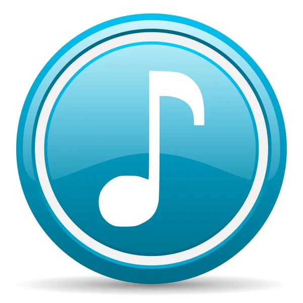 Music blue glossy icon on white background — Stock Photo, Image