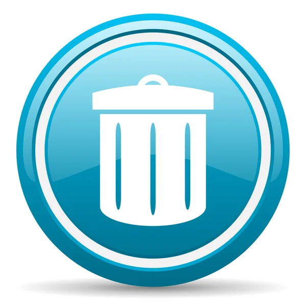 Reciclar ícone brilhante azul no fundo branco — Fotografia de Stock