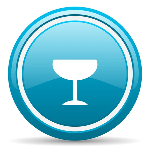 Glass blue glossy icon on white background — Stock Photo, Image