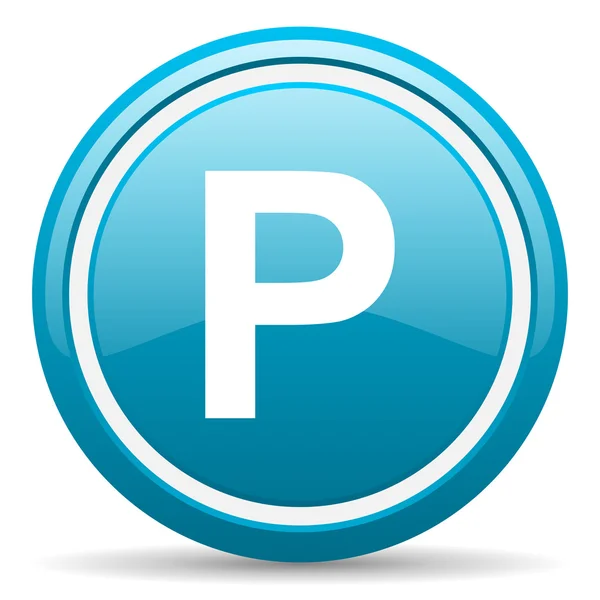 Park blue glossy icon on white background — Stock Photo, Image