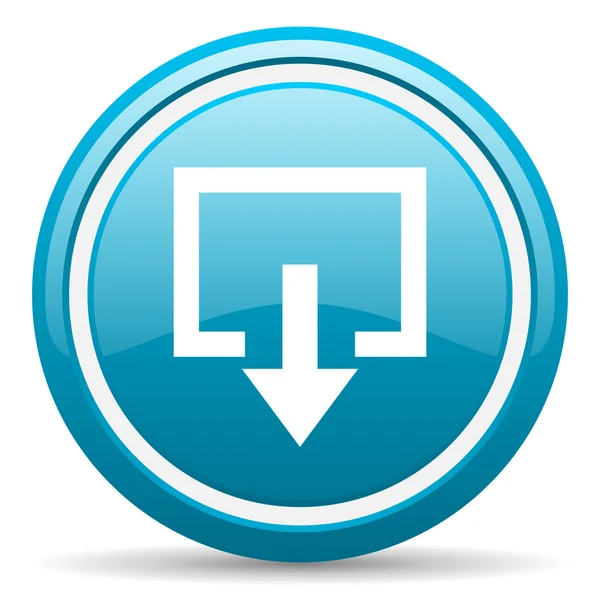 Afrit blauwe glanzende pictogram op witte achtergrond — Stockfoto