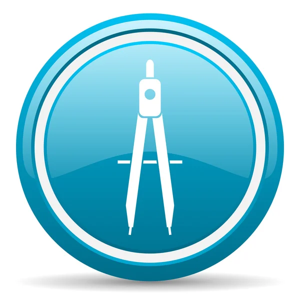 E-Learning blaues Hochglanz-Symbol auf weißem Hintergrund — Stockfoto