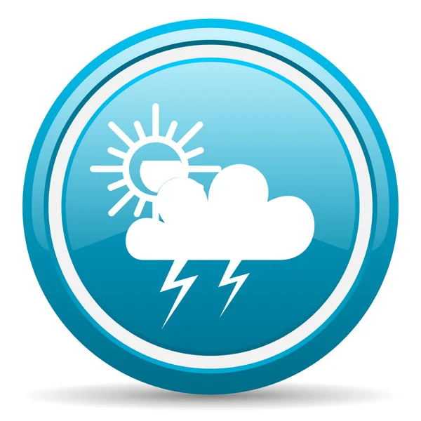 Previsão meteorológica azul brilhante ícone no fundo branco — Fotografia de Stock