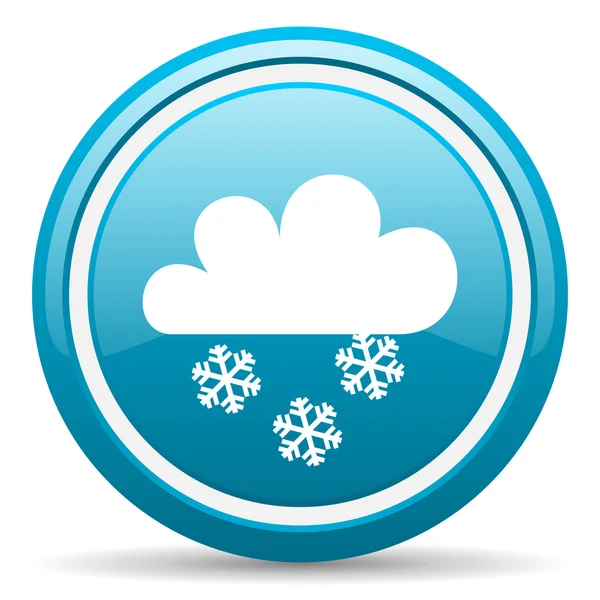 Weather forecast blue glossy icon on white background — Stock Photo, Image