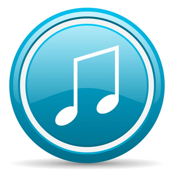 Muziek blauw glanzende pictogram op witte achtergrond — Stockfoto