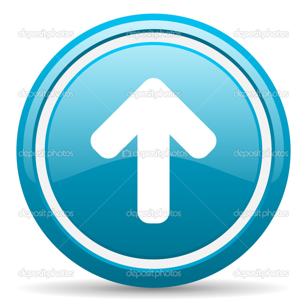 白地にブルーの光沢のあるアイコン上の矢印 ストック写真 C Alexwhite