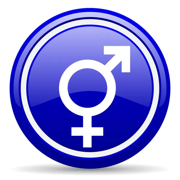 Sex blue glossy icon on white background — Stock Photo, Image