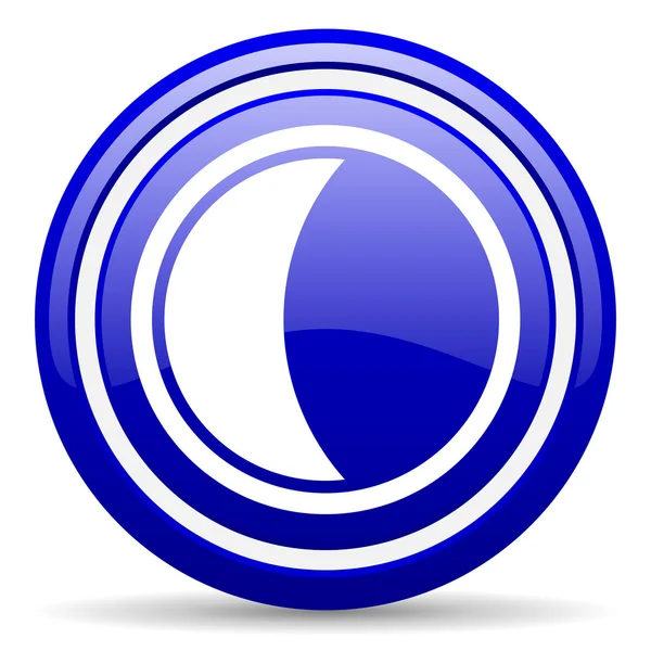 Lua azul brilhante ícone no fundo branco — Fotografia de Stock