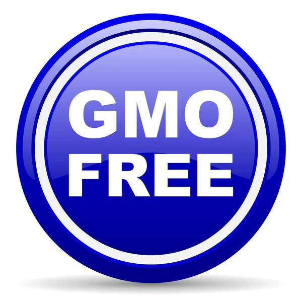 Gmo free blue icono brillante sobre fondo blanco — Foto de Stock