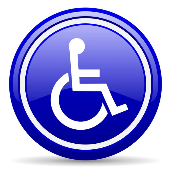 Accessibility blue glossy icon on white background — Stock Photo, Image