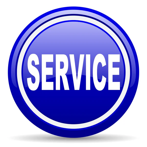 Servicio icono brillante azul sobre fondo blanco —  Fotos de Stock