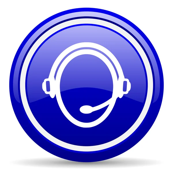 Zákazníkům služby modrý lesklý ikona na bílém pozadí — Stock fotografie