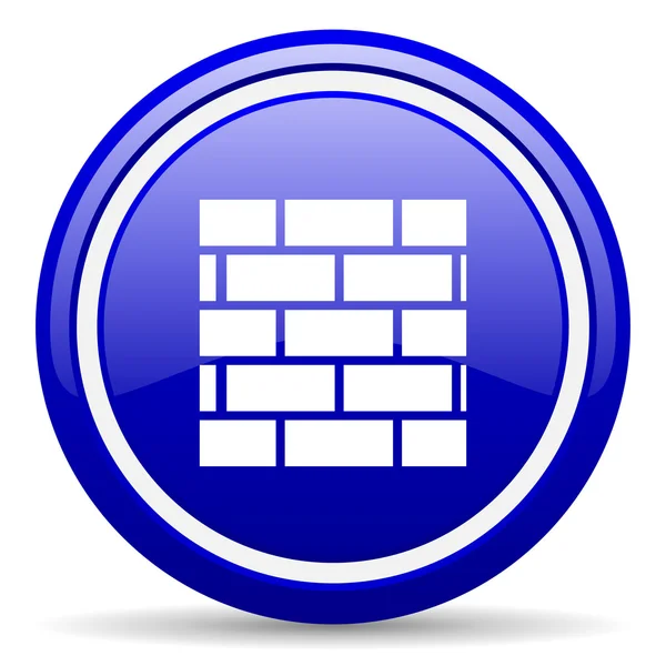 De glanzende pictogram van de firewall blauw op witte achtergrond — Stockfoto