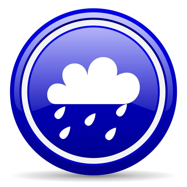 Wettervorhersage blaues Hochglanz-Symbol auf weißem Hintergrund — Stockfoto