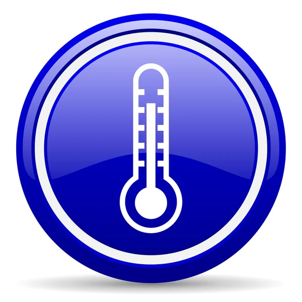 Thermometer blue glossy icon on white background — Stock Photo, Image