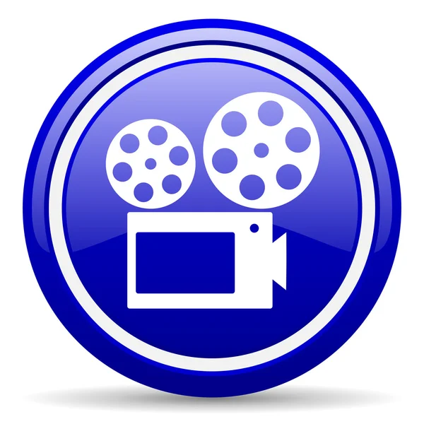 Cinema blue glossy icon on white background — Stock Photo, Image