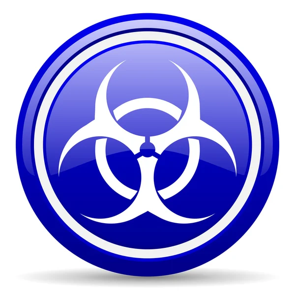 Virus blue glossy icon on white background — Stock Photo, Image