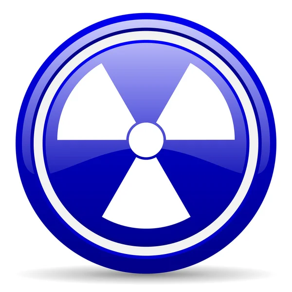 Radiation blue glossy icon on white background — Stock Photo, Image