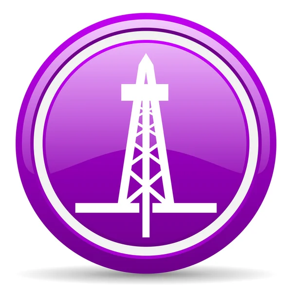 Drilling violet glossy icon on white background — Stock Photo, Image