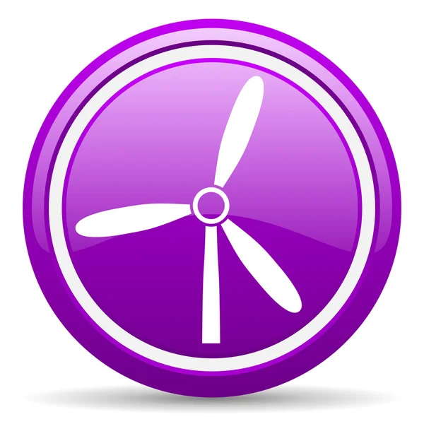 Větrný mlýn fialový lesklý ikona na bílém pozadí — Stock fotografie