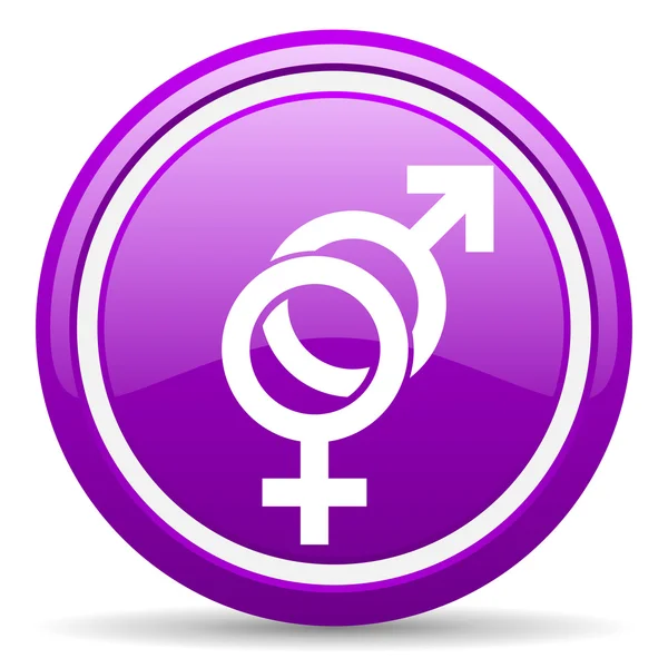 Секс фиолетовый глянцевый значок на белом фоне — стоковое фото