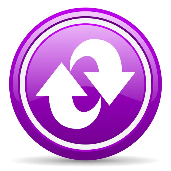 Rotate violet glossy icon on white background — Stock Photo, Image