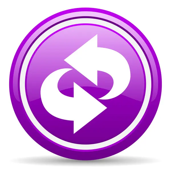 Rotate violet glossy icon on white background — Stock Photo, Image